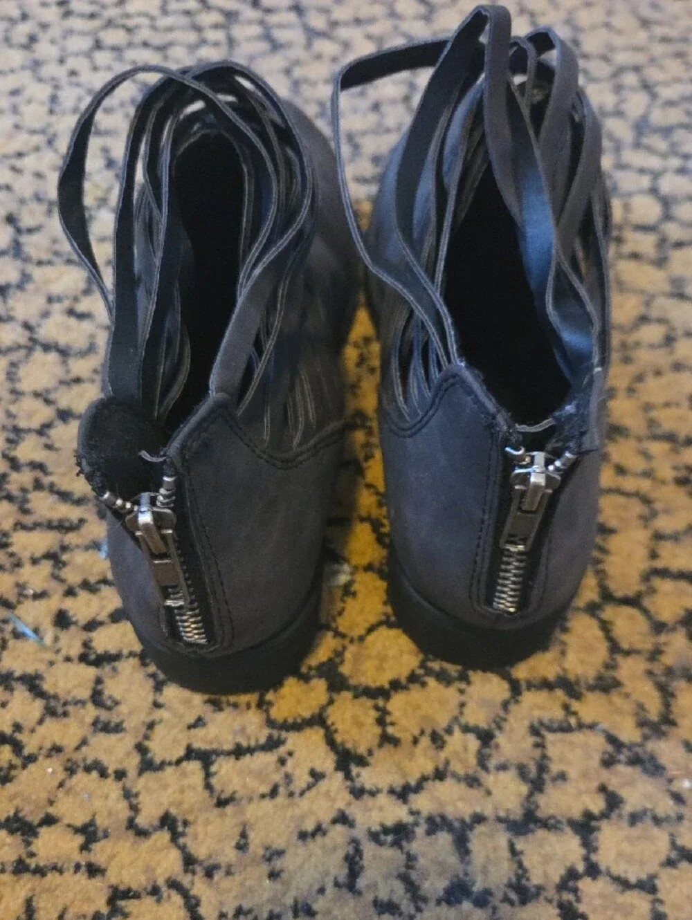 Justice Girls Black Strappy Ankle Boots